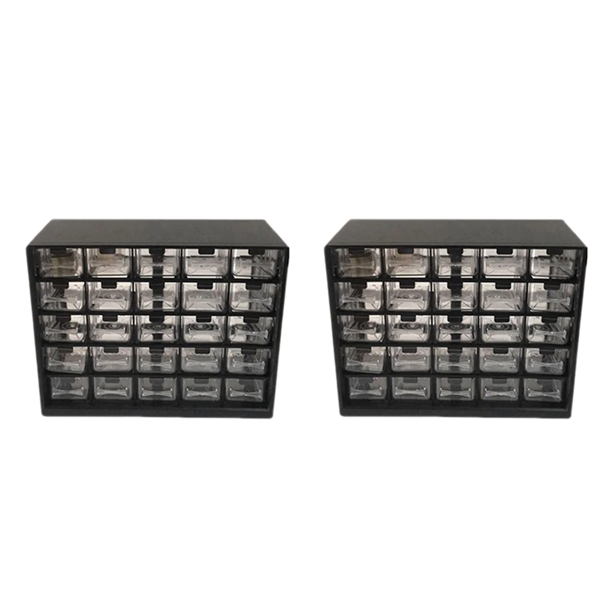 50Pc 결합 투명 서랍 보관 캐비닛 분리형 검정색 부품 상자 하드웨어 정렬 상자-BTFL