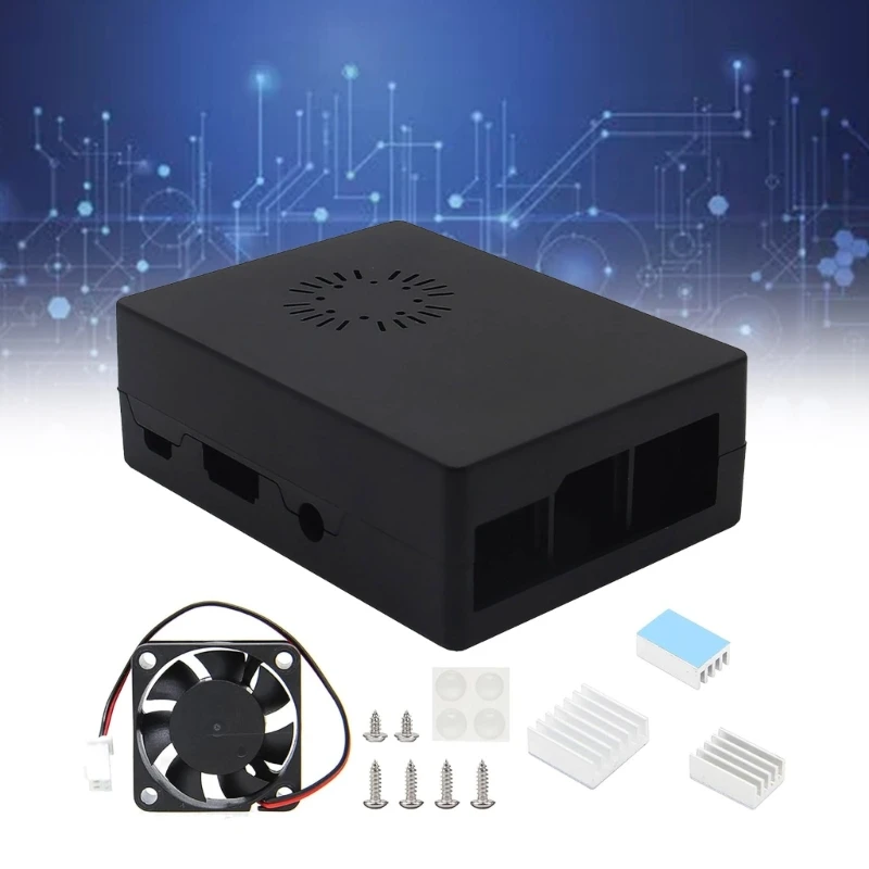 Case forRaspberryPi 3B ABS Cooling Fan Case Enclosure forRaspberryPi 3B 3B+ Compatible LibreAMl-S905XCC