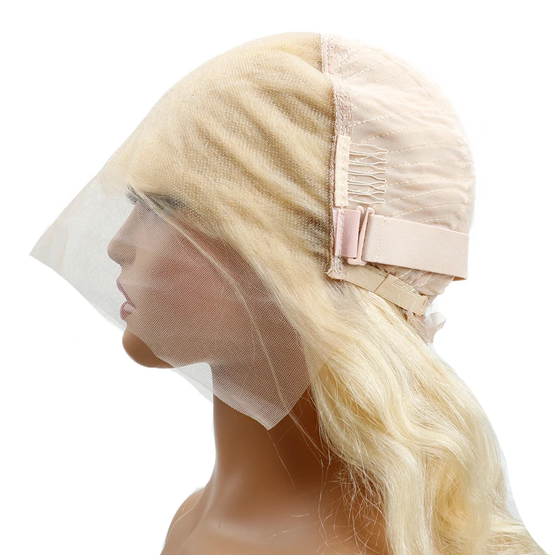 Peruka z prostych włosów naturalnych 613, peruki typu lace frontal 13x6 HD, peruka lace frontal z brazylijskich włosów prostych w kolorze miodowego blondu 613, gęstość 200, długość 46 cali.