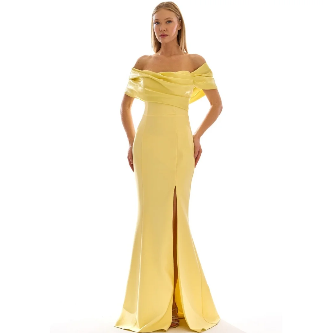 

Elegant Vintage Mom's Evening Dresses Off the Shoulder Mermaid High Slit Dignified Anniversary Dress Party & Vacation Wear 2026