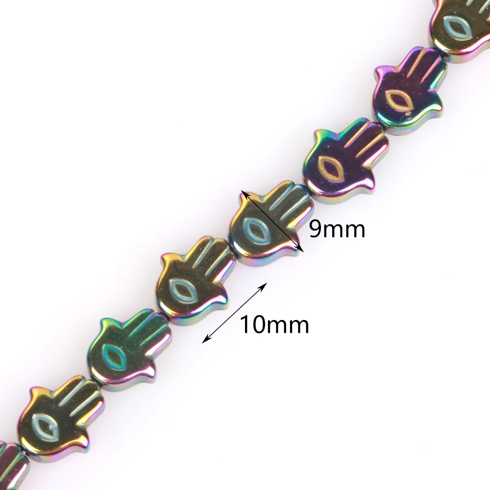 الطبيعية 10x9 مللي متر عيون النخيل شكل مطلي الهيماتيت حجر فضفاض خزر عازل لصنع المجوهرات قلادة سوار اليدوية