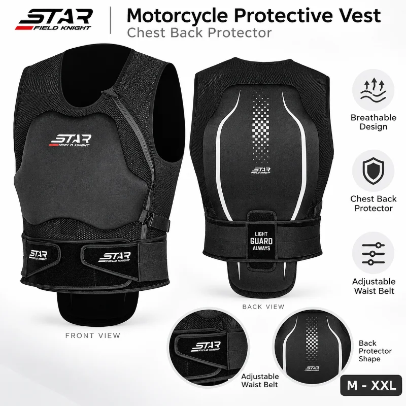 Star Field Knight Motorcycle Protective Vest Breathable Riding Armor Chest Back Protector Off Road Body Guard