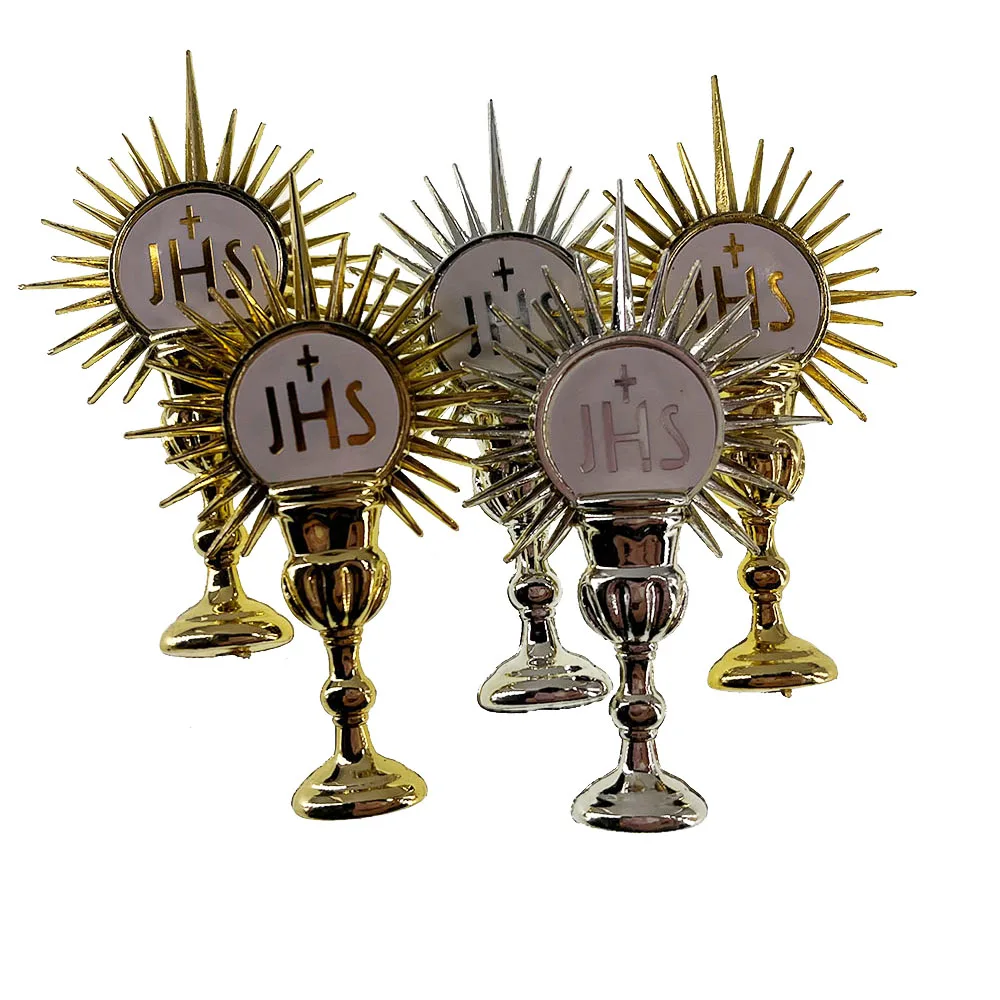 12Pcs Mini First Communion Favor Silver Gold Holy Sacrament Baptism Christening Party Table Decoration 4.2 x 6.8cm