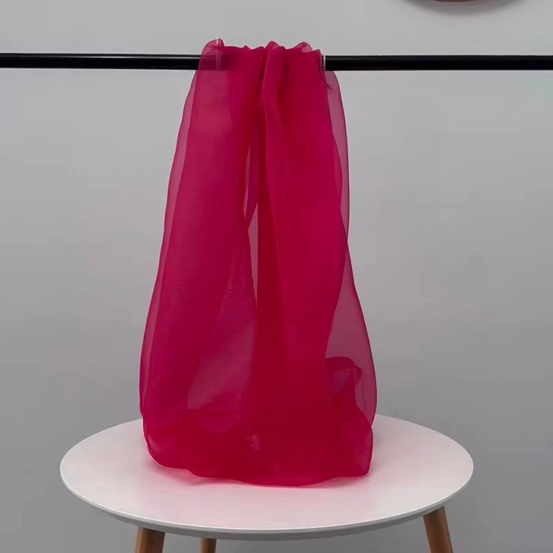 5 m/Lot Organza-Stoff mit hoher Dichte für Hochzeitskleider, Seidenimitat-Stoff, DIY handgefertigte Accessoires, transparentes Garn – Detail 28