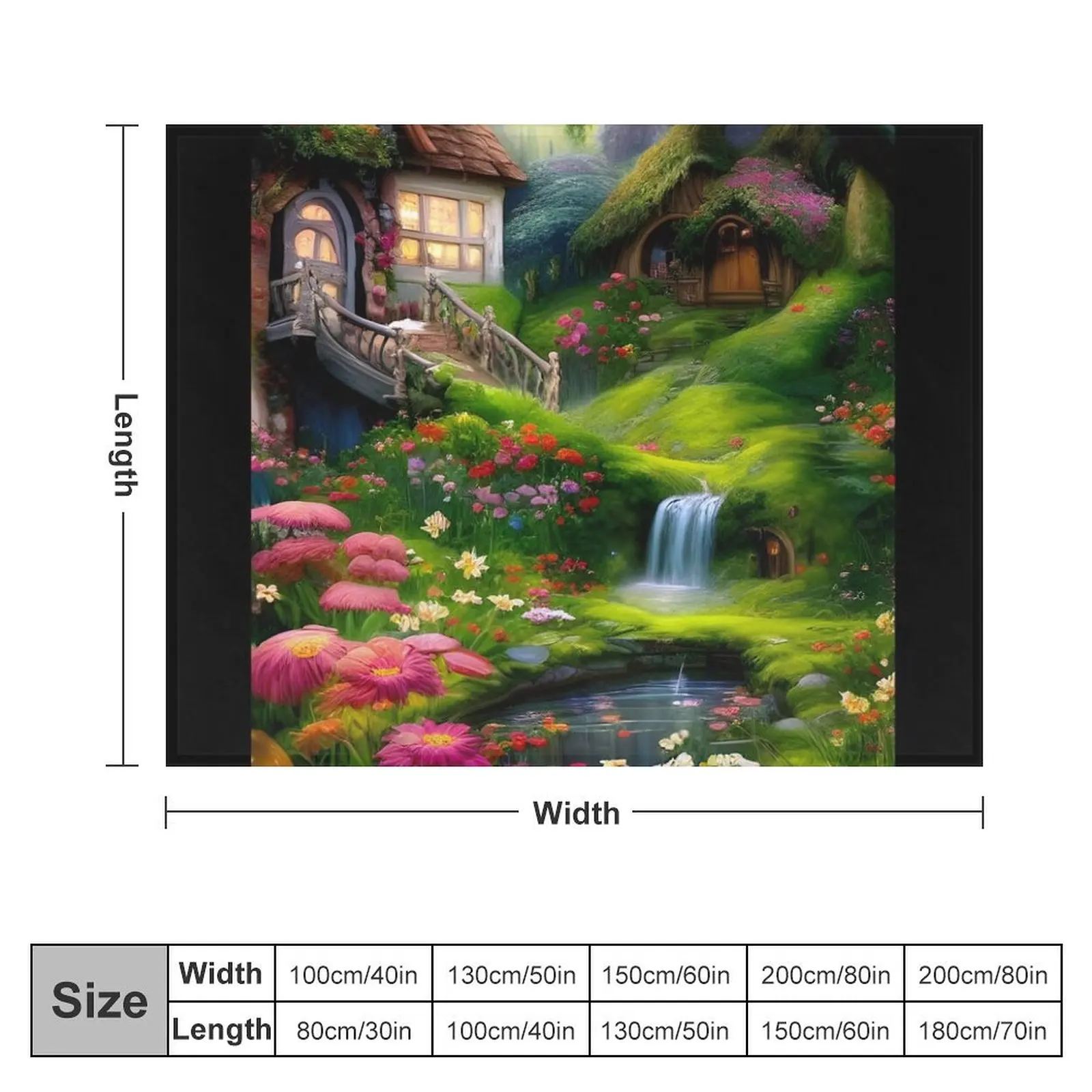 Magical Fairytale Cottage in The Woods Throw Blanket Thin Bed linens Single Blankets