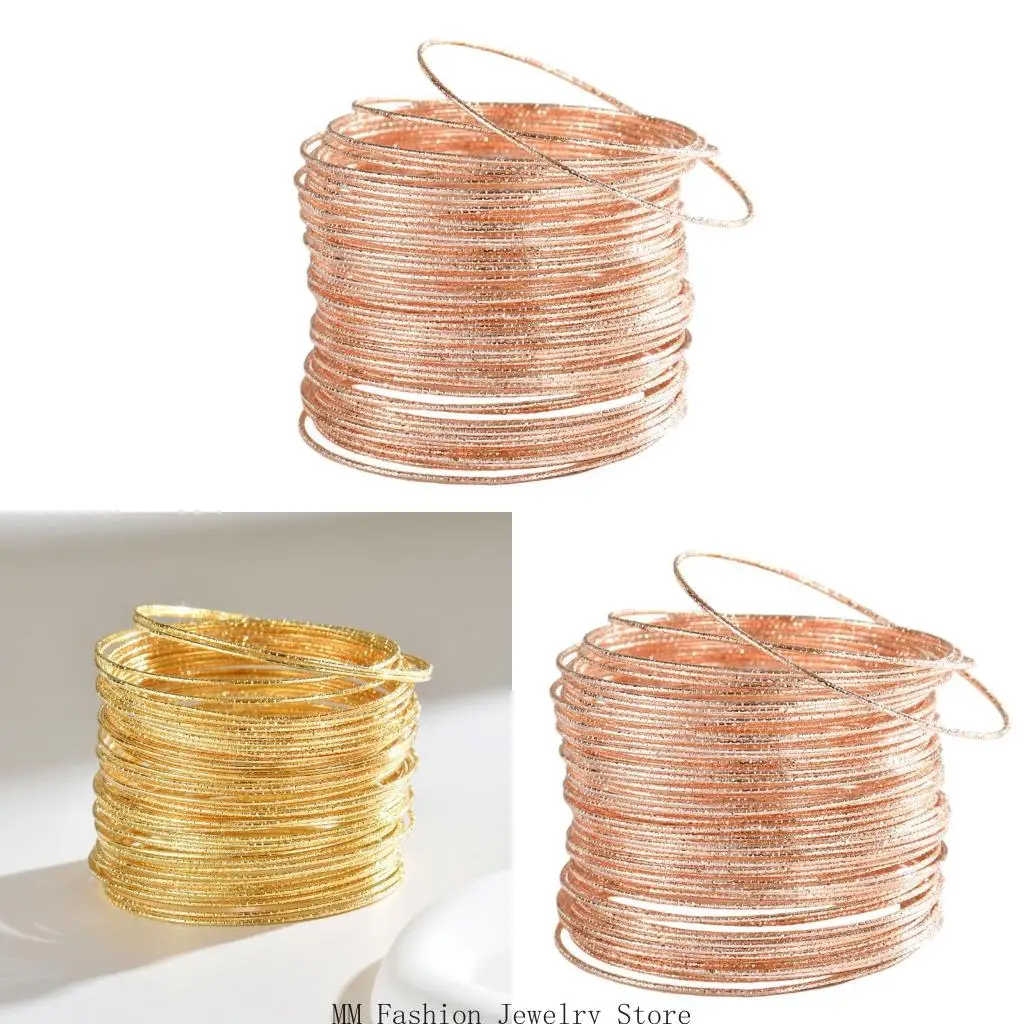 Stackable Thin Bangles Multicolor Jewelry Versatile For Office And Casual Looks D0UB