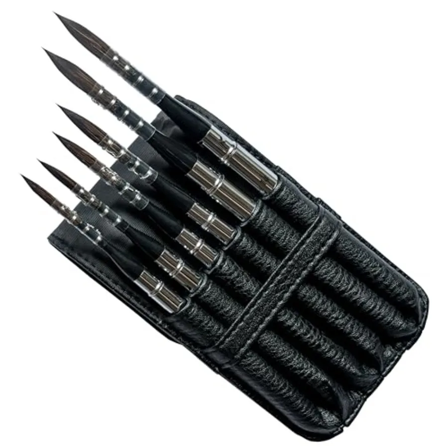 

Watercolor Professional Paint Brushes 873Round 6PCS Synthetic Squirrel Mixed Hair Watercolor Travel Pocket Brushes Set for Mini