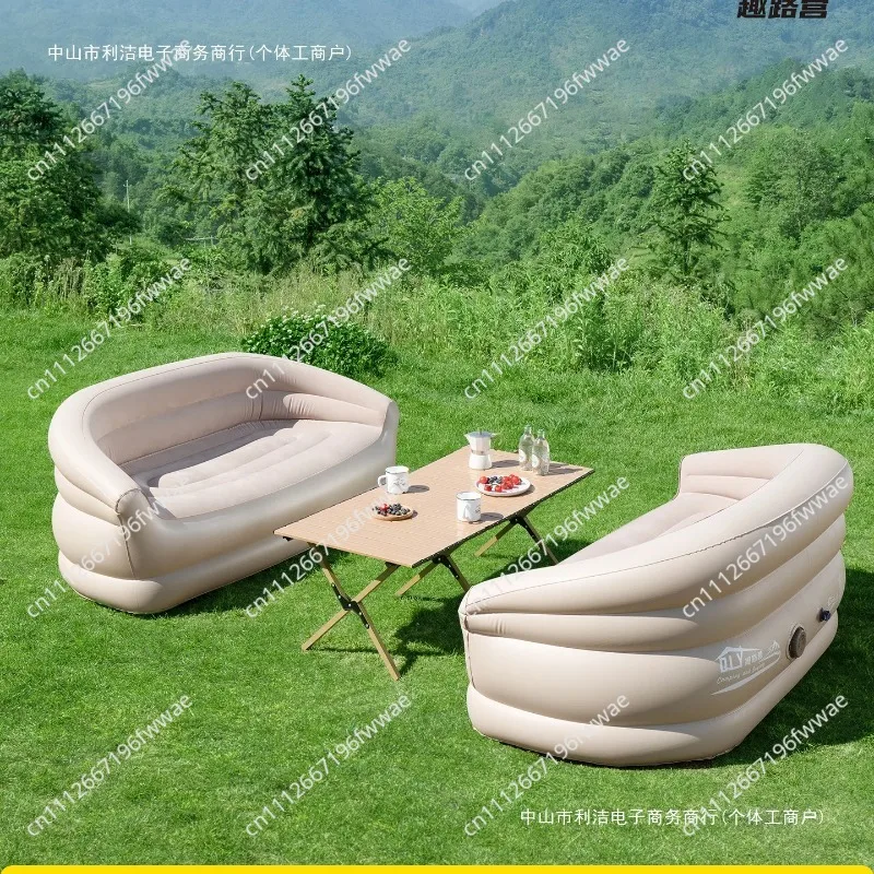 Inflatable sofa music festival essential artifact automatic outdoor camping lazy double air mattress portable