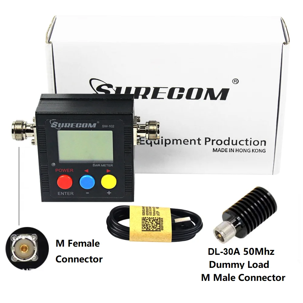 SW-102 Digital Antenna Power &SWR Meter VSWR 1.00-19.9 VHF/UHF 125-525MHz for Two Way Radio Ham Walkie Talkie Wholesale Counter