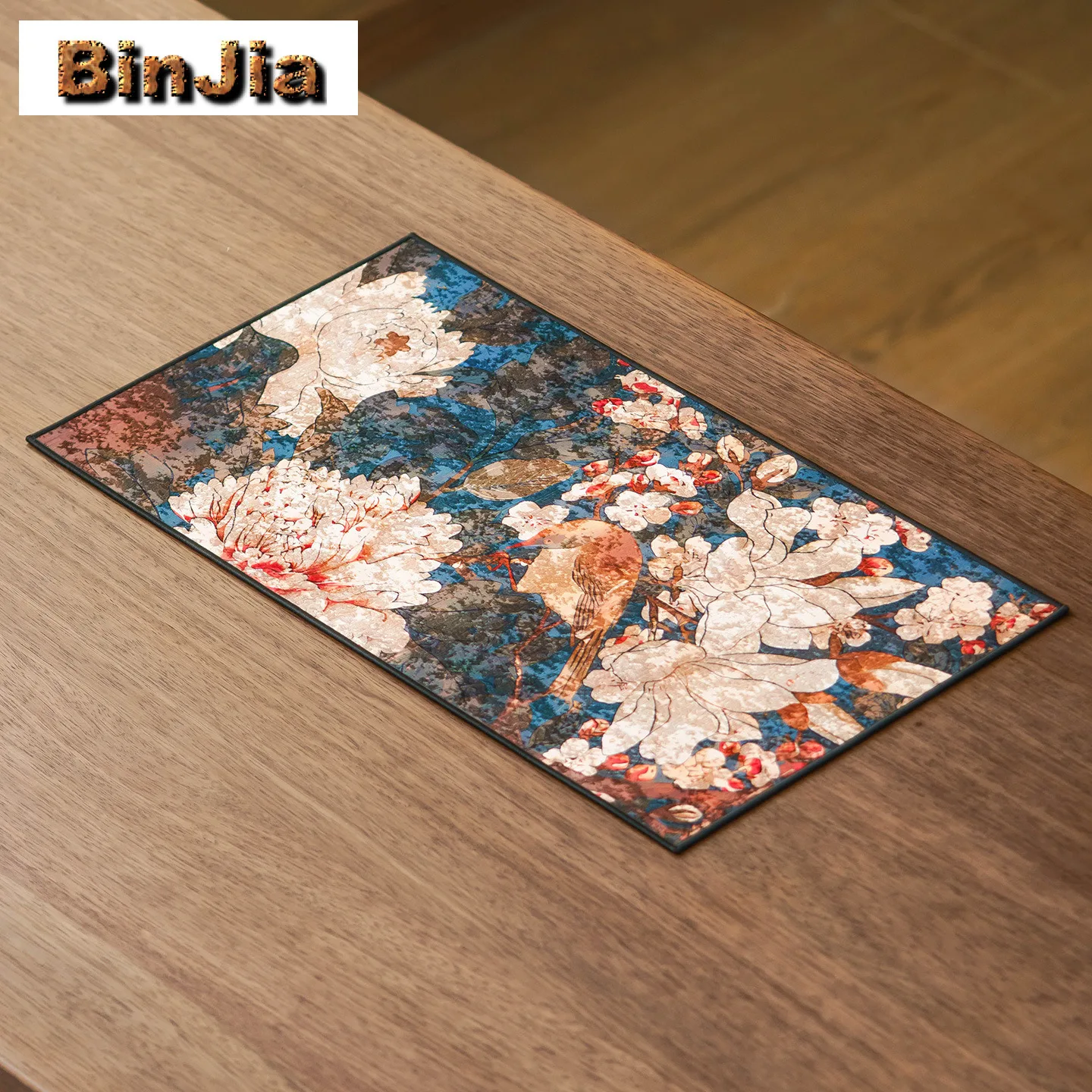 

Двусторонние жаккардовые коврики с пионом, коврики для чайного стола, подставка для напитков ручной работы, коврик для обеденного стола, коллекция чайной церемонии, ремесло