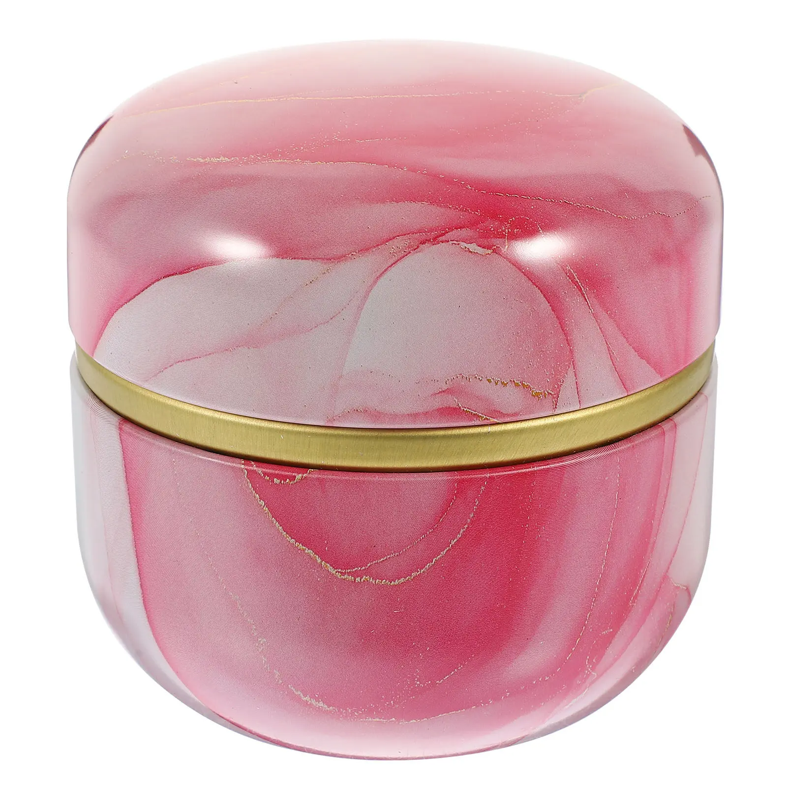 Portable Japanese Style Round Tinplate Tea Canister Storage Box for Loose Powder Face Power Jar Tea Organizer Round Storage Jar