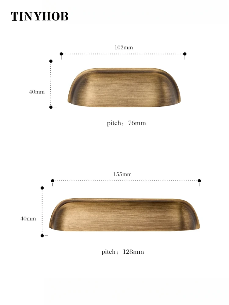 Retro Bronze Color Shell Shape Cup Handle for Kitchen Drawer Cabinet Door Furniture Knobs Handware Cupboard Dark Brushed Brass