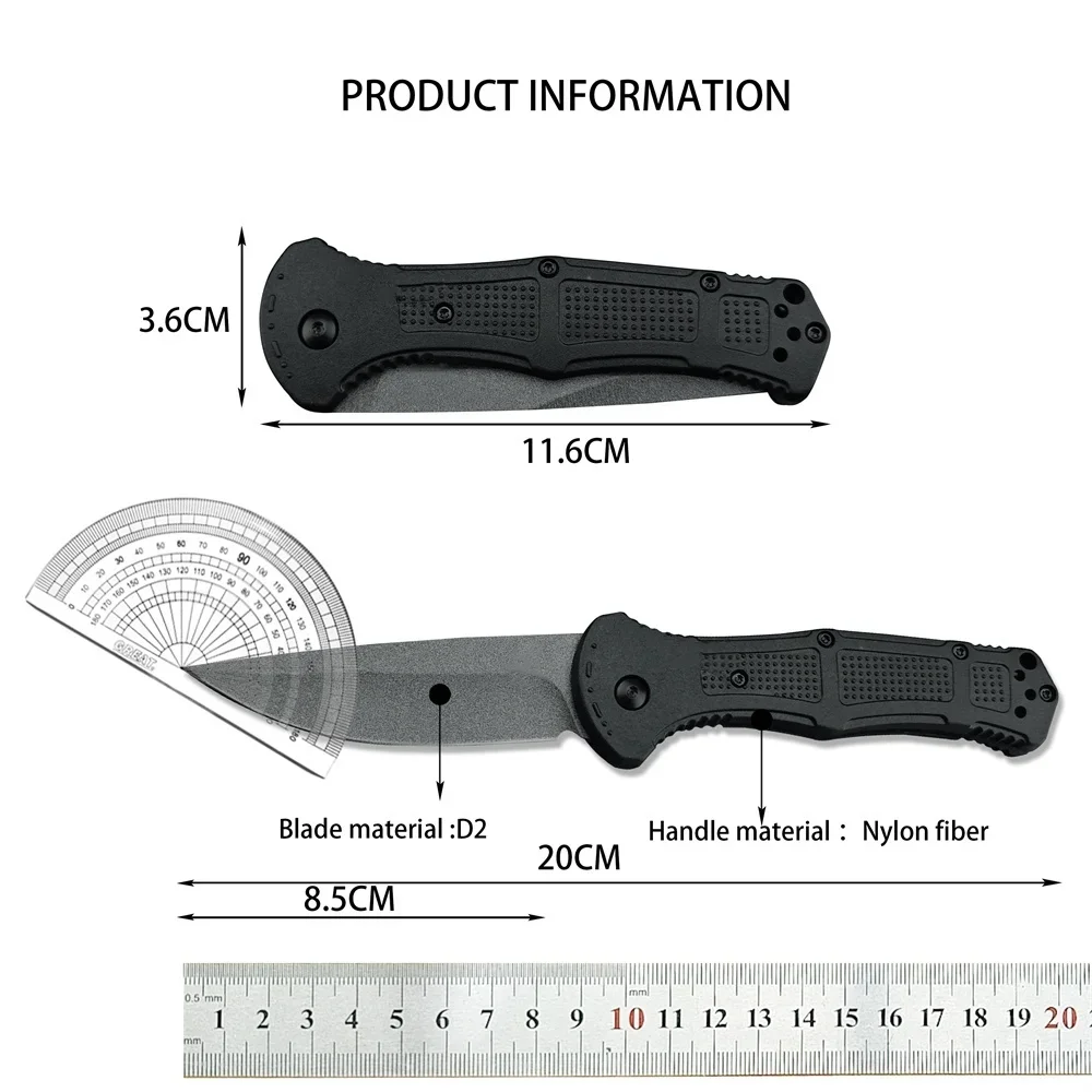 NEW Folding Knife BM 9070 Small Size CPM-D2 Blade Nylon Fiber Handle High Quality Pocket Knife Outdoor EDC Camping Hiking Tools