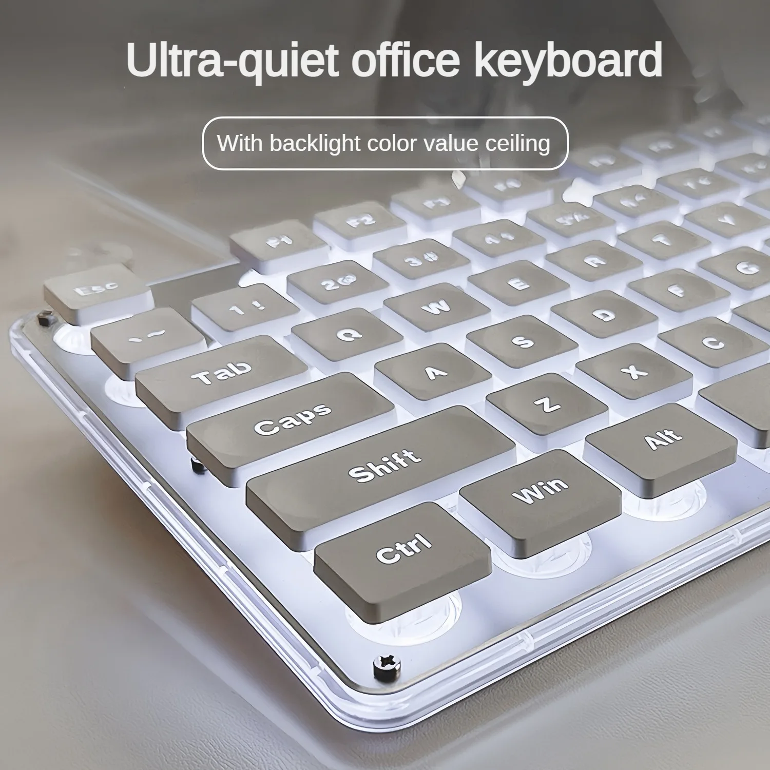 EWEADN GX710 Mute Wired Keyboard White Backlight Lightweight
