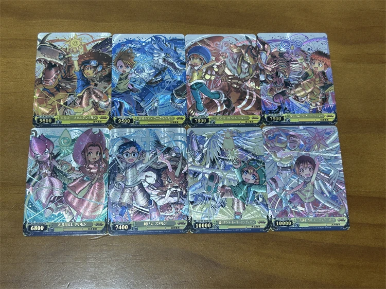 Digimon Adventure Self-Control Strengthening Trading Signature Flash Card, Anime Gift, Cartoon Flash Grossier, 8Pcs Set