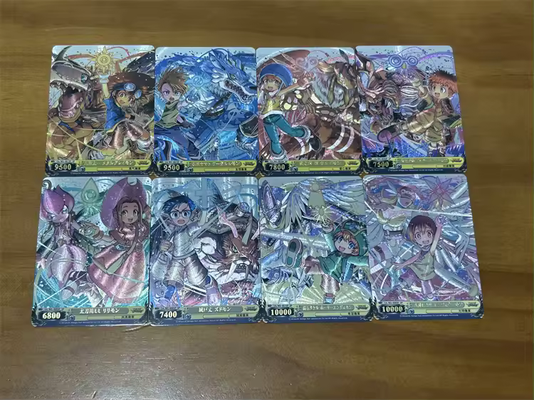 8Pcs/set Digimon Adventure Self-Control Collect Trading Signature Flash Card Anime Gift Cartoon Coarse Flash