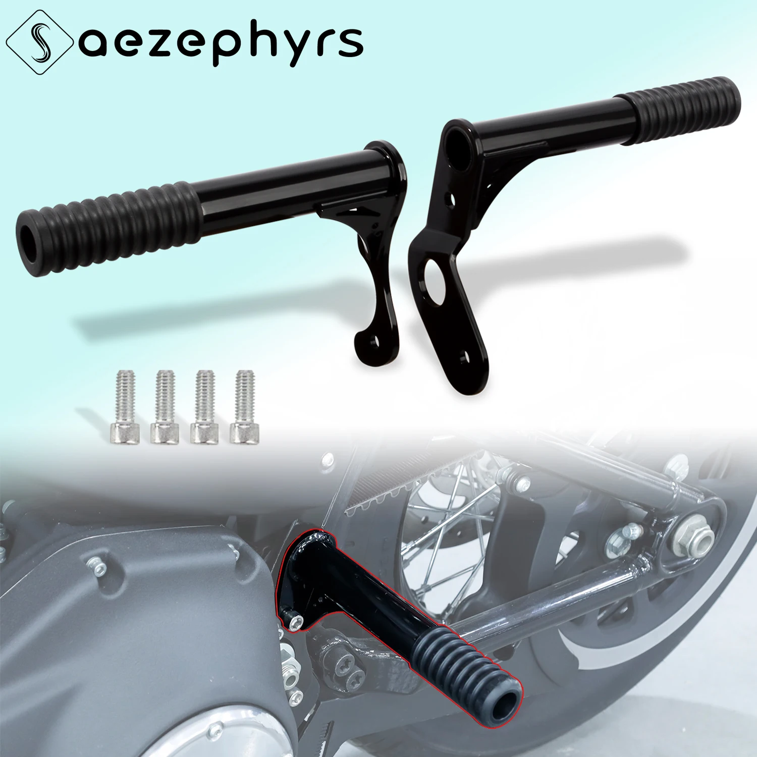 

Motorcycle Rear Crash Bar Passenger Foot Peg Black Bumper for Harley softail Street Bob FXBB Standard Low Rider FXLRS 2018-2024