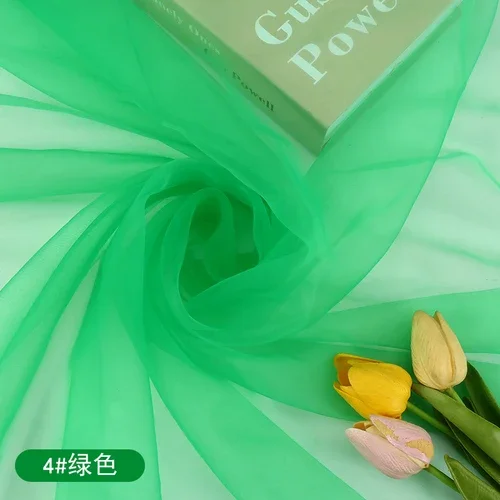 

100x150cm Sheer Organza Fabric Wedding Birthday Christmas Party Decoration DIY Sewing Dress Tulle Gauze Fabric by the meter