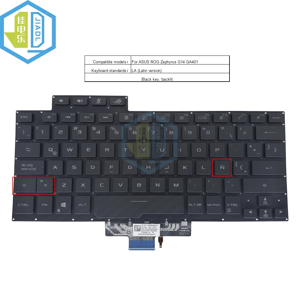 

Клавиатура для ноутбука ASUS ROG Zephyrus G14 GA401 GA401I GA401IV GA401U 2020 8037B0169701