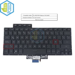 US English SP Spain Latin Ukrain backlit laptop keyboard For ASUS ROG Zephyrus G14 GA401 GA401I GA401IV GA401U 2020 8037B0169701