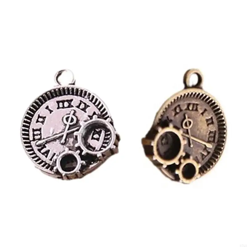 57QA 30pcs Vintage Style Alloy Clock Charm Adornments Fashionable Time Pendants For DIY Jewelry Making And Accessories