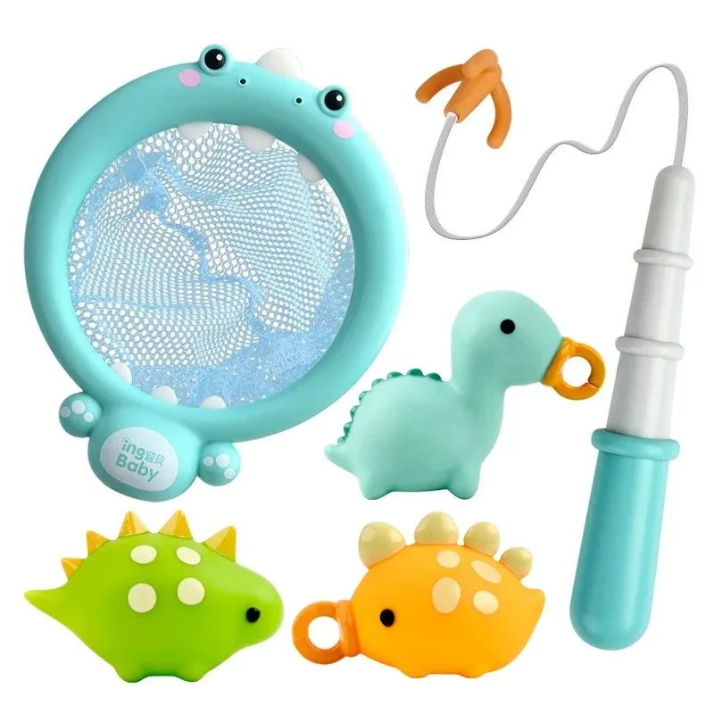 Set di giocattoli da pesca estivi per bambini con giochi multipli, gioco di pesca giocattolo puzzle per bambini con dinosauro galleggiante, gioco di bagno con capacità di messa a fuoco