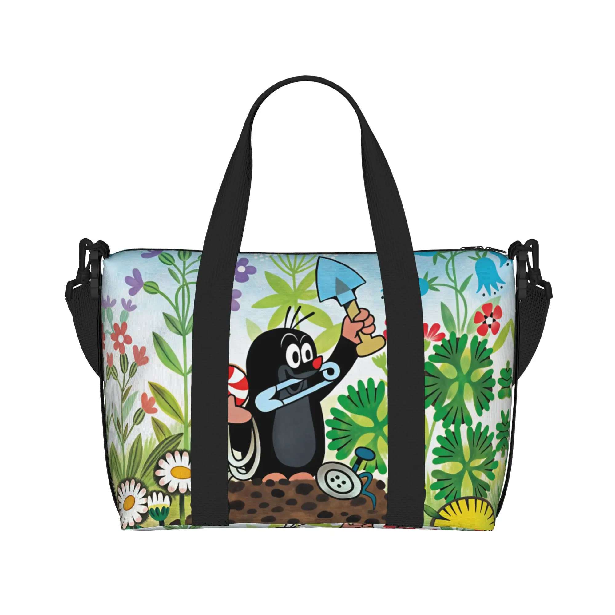 Custom Large T-The L-Little M-Mole Cartoon Tote Bag Women Krtek Krtecek Anima Shopping Shoulder Gym Beach Travel Bag