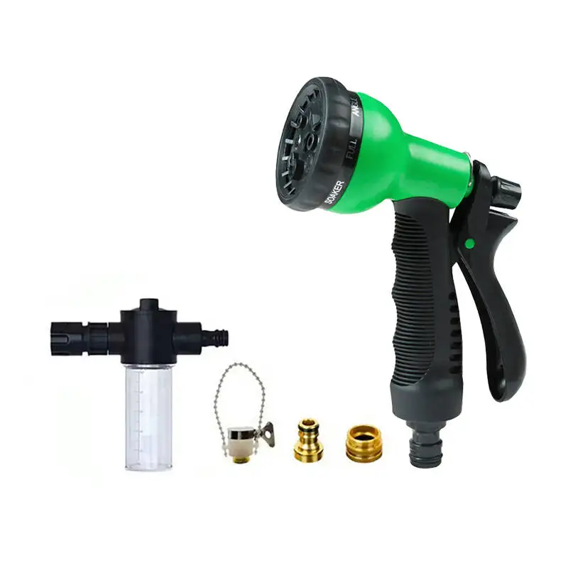 Hochdruck-Gartensprühset für die Hausbewässerung, Bodenreinigung und Autowäsche, Verstellbare Autowasch-Wasserpistole