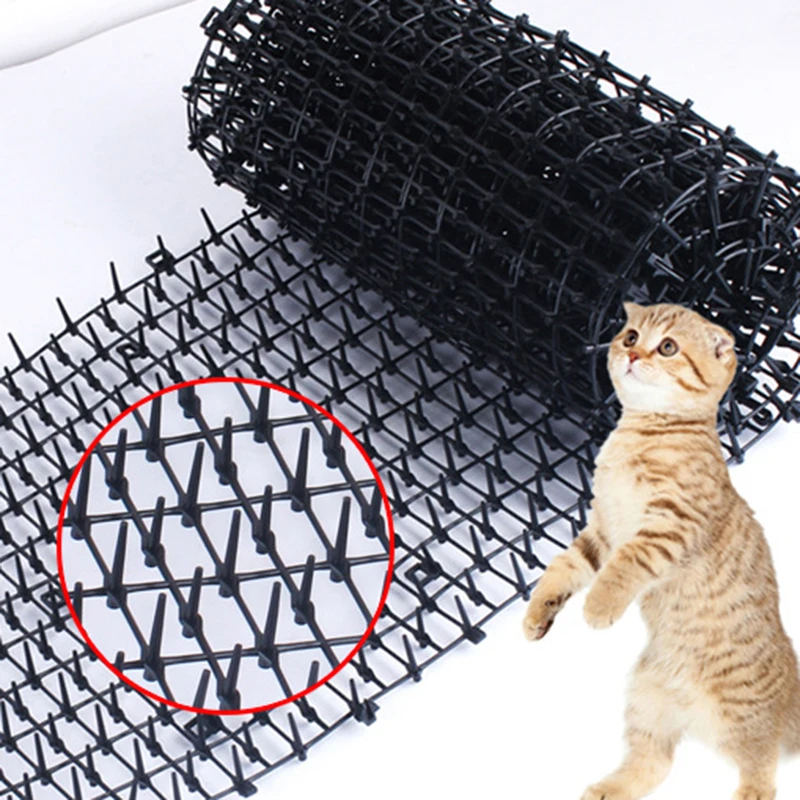 2/4m Anti Cat Thorn Mat With Prickle Spikes Straps Deterrent Dog Scat Pad Keep Pet Away Digging Plant Protection Garden Supplies