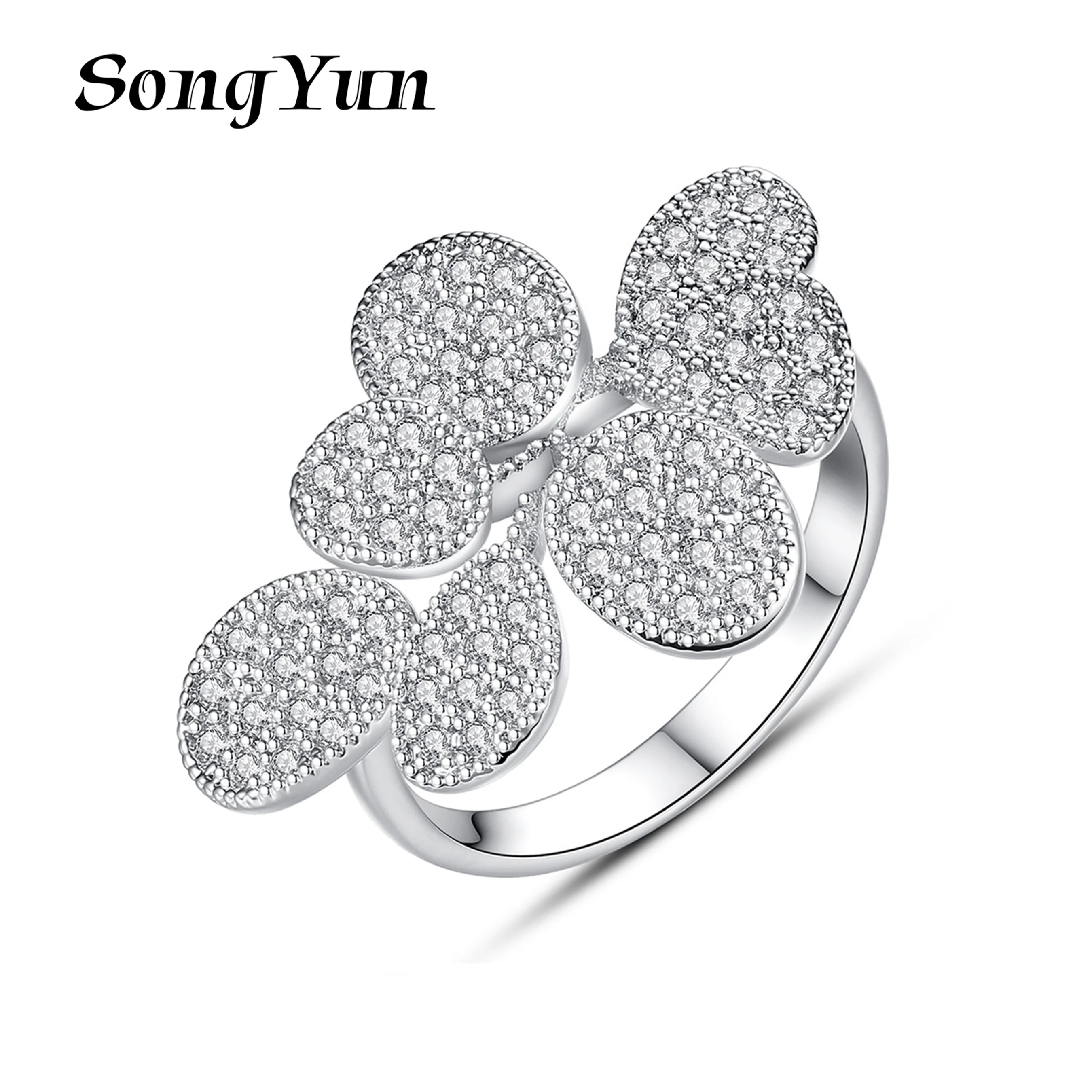 

SongYun Jewelry MHT Quality Brass Ring Wedding Band CZ 7A Zircon Bridal Shower Mother Day Women Rings Fashion Jewelry