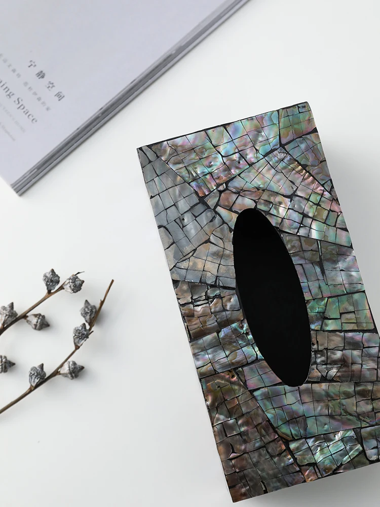 Colorful Shell Decor Tissue Box Creative Ins Style Luxury Home Paper Holder Living Room Storage