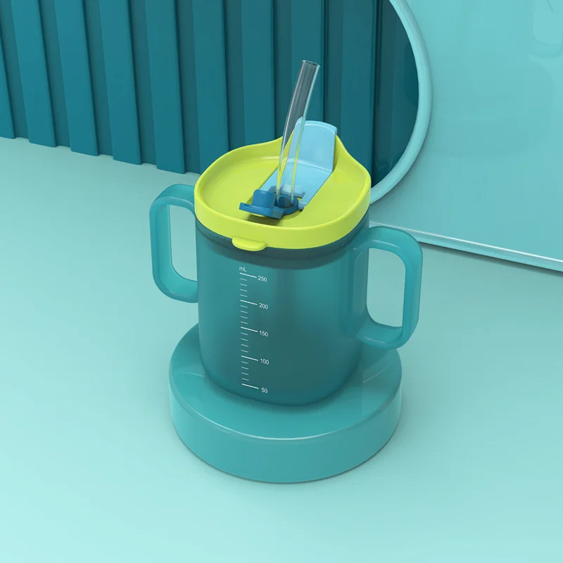 

Детская тренировочная чашка для малышей — чашка-непроливайка «Утконос и соломенная» 2-в-1 с градуировками