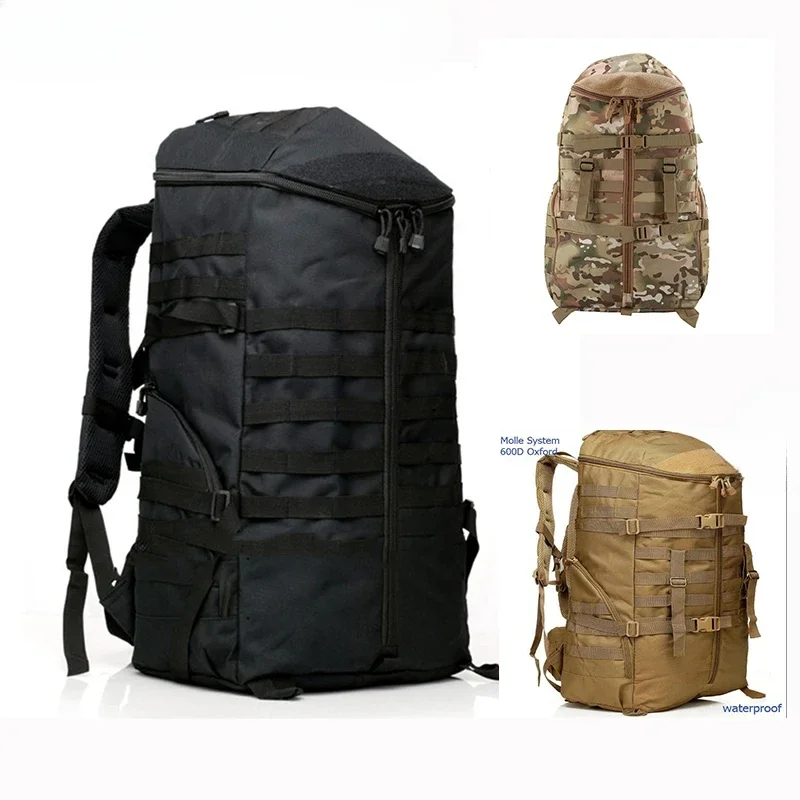 High Capacity Backpack Sports Camouflage Water Proof Camping Outdoor Multifunction Travel Tactics Shoulder Camouflage 55L