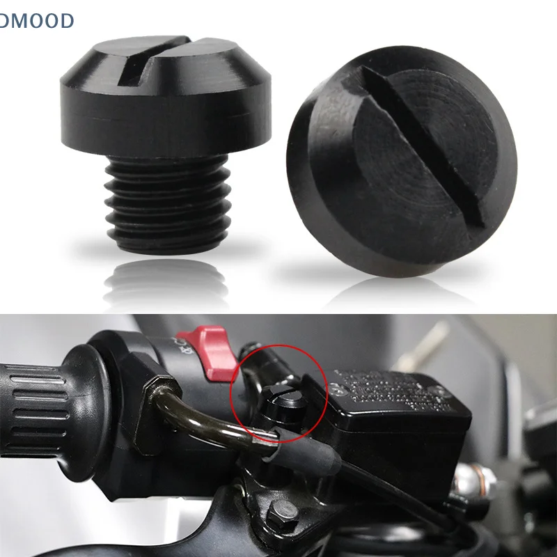 [M]2 Pcs Motorcycle CNC Aluminum M10 x 1.25 Rear view Mirror Hole Plugs Screws Rearview Mirror Holder Anti-Rust