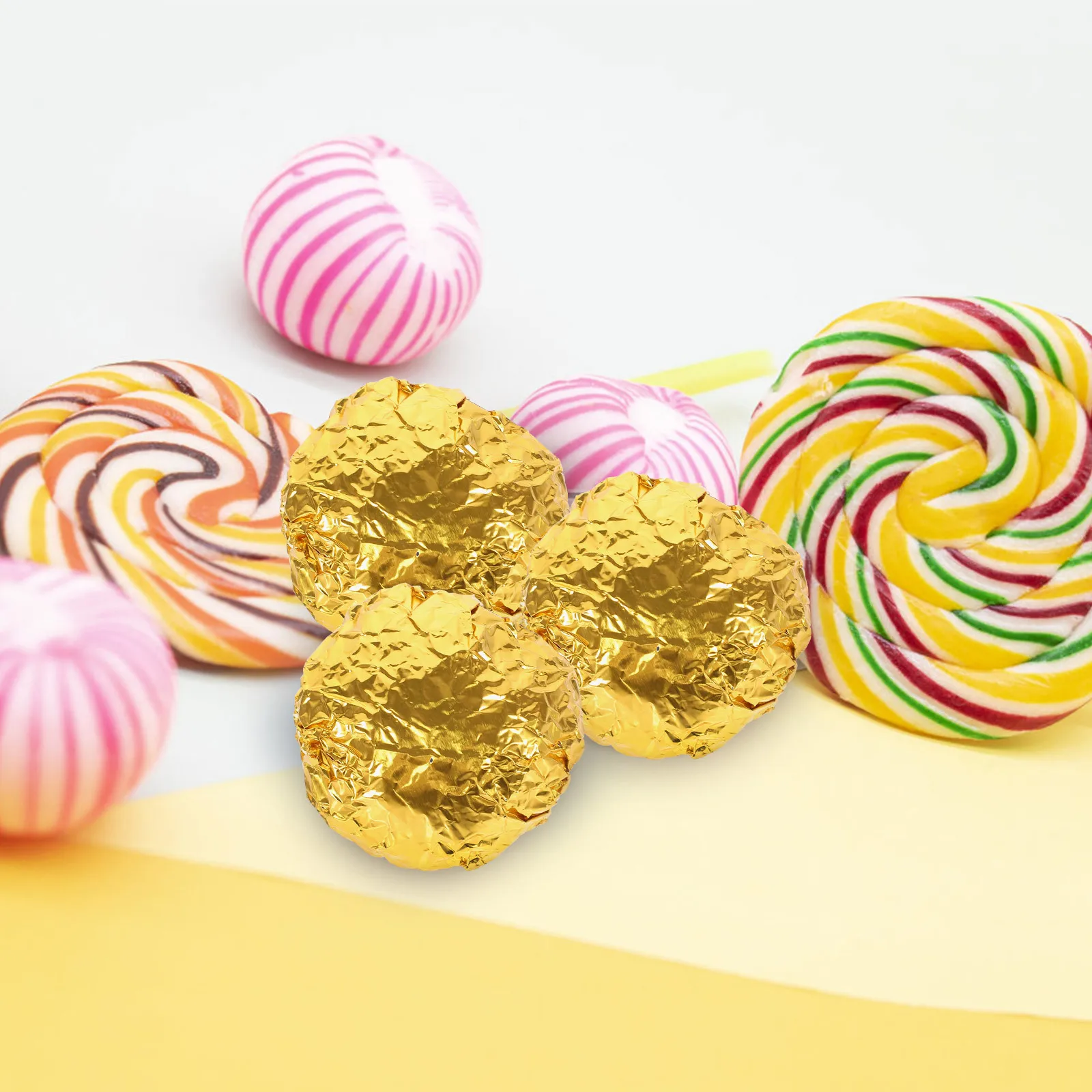 

600Pcs Chocolates Aluminum Foil Candy Wrappers Food Grade Multipurpose Wrapping Paper for Bakery Party Wedding Packaging