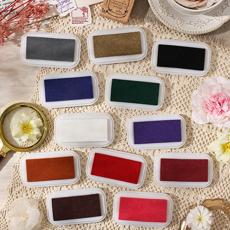 الرجعية اللون صندوق الحبر DIY بها بنفسك الحرف سكرابوكينغ منصات الحبر المطاط خشبية Stamps Inkpads ورقة ديكور القرطاسية اللوازم المكتبية