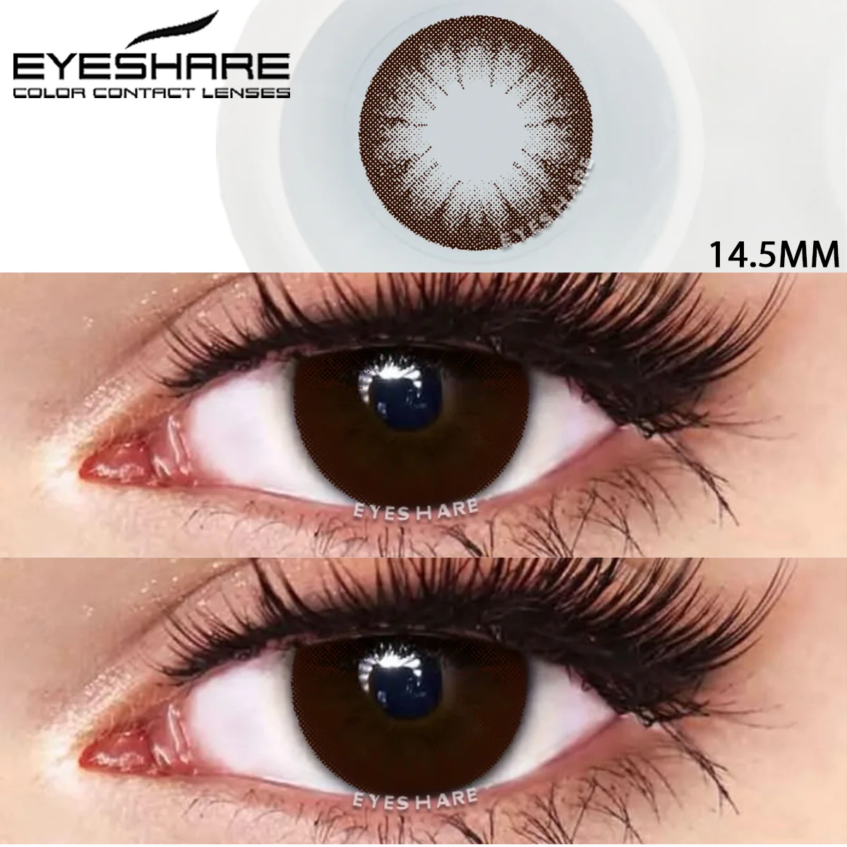 EYESHARE Colored Contact Lenses for Eyes 1pair Big Eye Lenses Black Eye Lens Natural Look Lenses Yearly Color Cosmetic Eye Lens