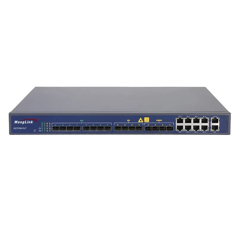 Wanglink Layer3 Epon 8 pon Port OLT 1U 19 inches Gigabit 16 Uplink 4 sfp 4 SFP+ 8 RJ45 with SNMP/Telnet/CLI/WEB/SSH v2 Epon OLT