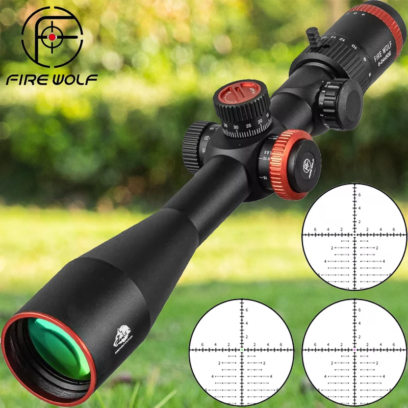 FIRE WOLF QZ 6-24X50E FFP Scope Rot Grün Absehen Jagd Optische Anblick Sniper Zielfernrohr Taktische AirGun Zubehör Gewehr Jagd