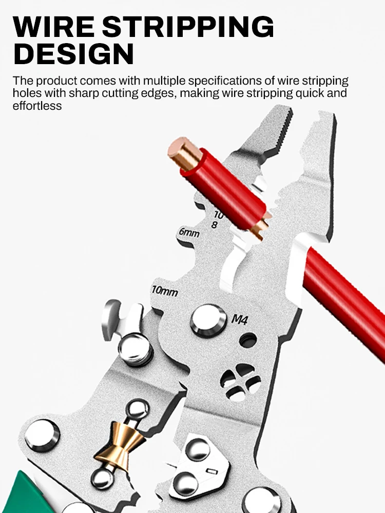 Multi-Function Electrician Pliers Hand Tool For Cutting Crimping Winding Wires Stripper Foldable Cable Cutter Stripper Plier
