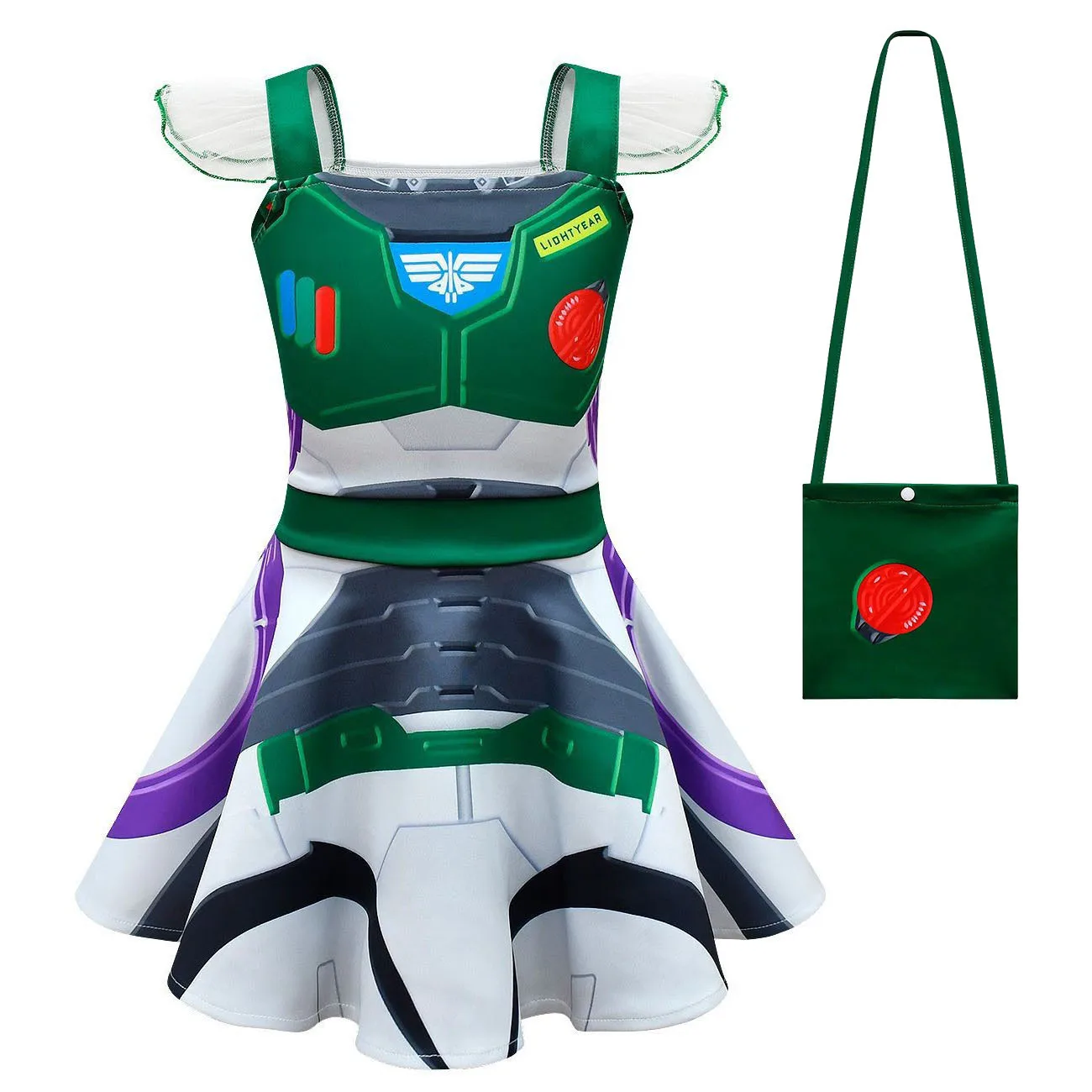 Disney Toy Story Buzz Lightyear Anime Summer Off-the-stock Cosplay Children's Girls' Dress Slip Girl Performance Casual Dresses