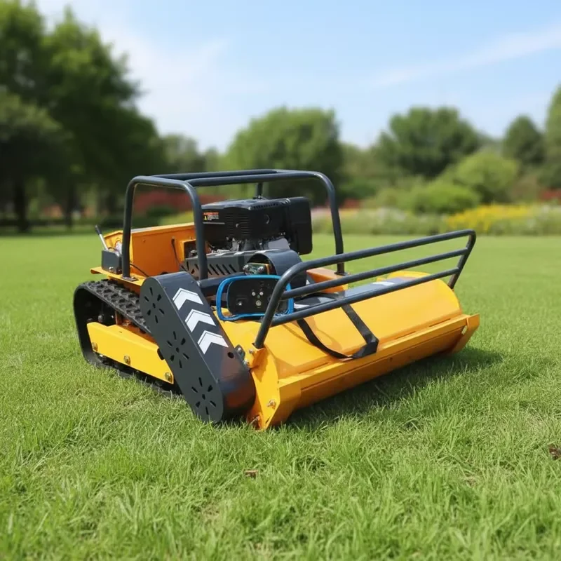 Diesel 800S Industrial Remote Control Crawler Lawn Mower 800mm Cutting Width 55 Slope All Terrain Weeder Orchard Solar Farm