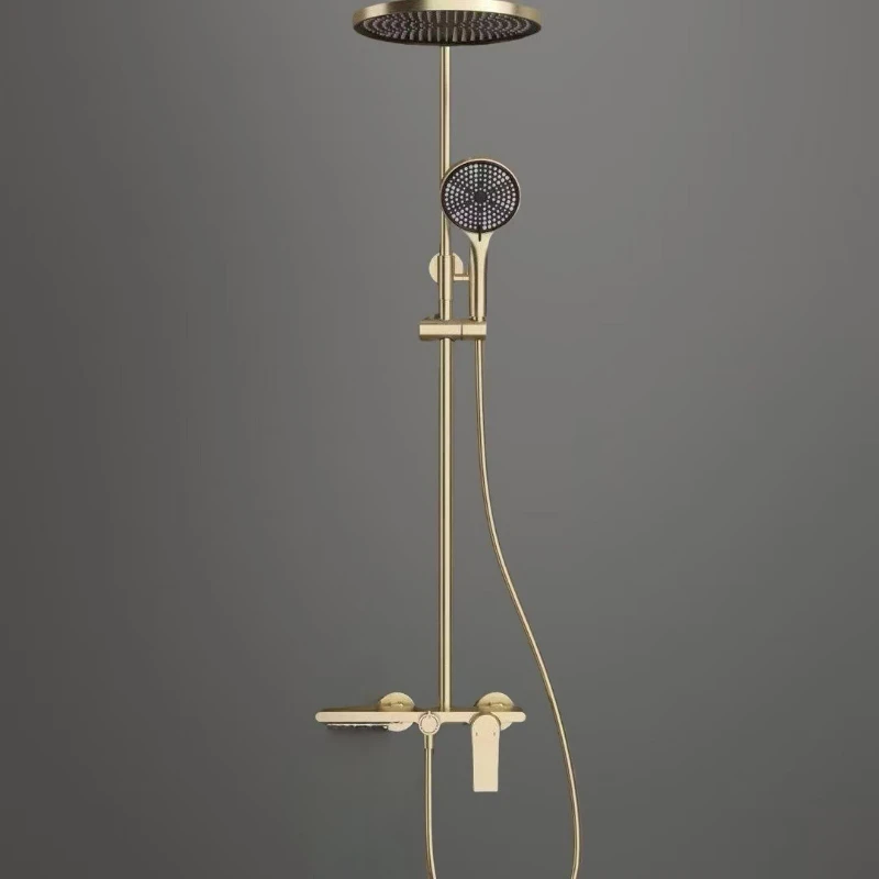 All copper hot and cold shower shower set rain shower head