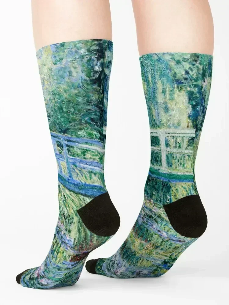 Monet Water Lilies and Japanese Bridge 1899 Socks New year's anti-slip Toe sports Running Socks Women's Men's