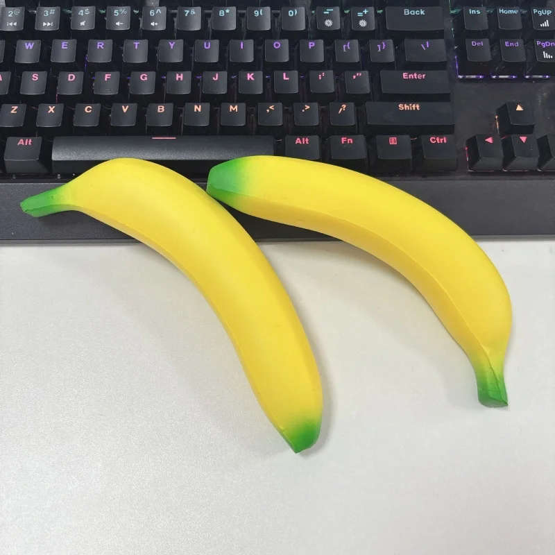 Fake Banana Squishy Toys Soft Lightweight & Durable PU Foam Fruit Squeeze Toy Fun & Relaxing with Realistic Look Funny Prop