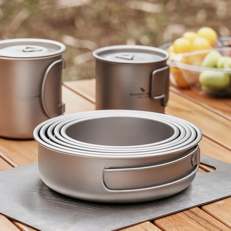 

Outdoor portable tableware set folding camping wok frying pan pan