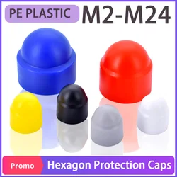 M3-M24 Socket Hex Caps Nut PE Plastic Hexagon Protection Cap Cover Acorn Plastic Hexagon Bolts Nut Car Wheel Exterior Decoration