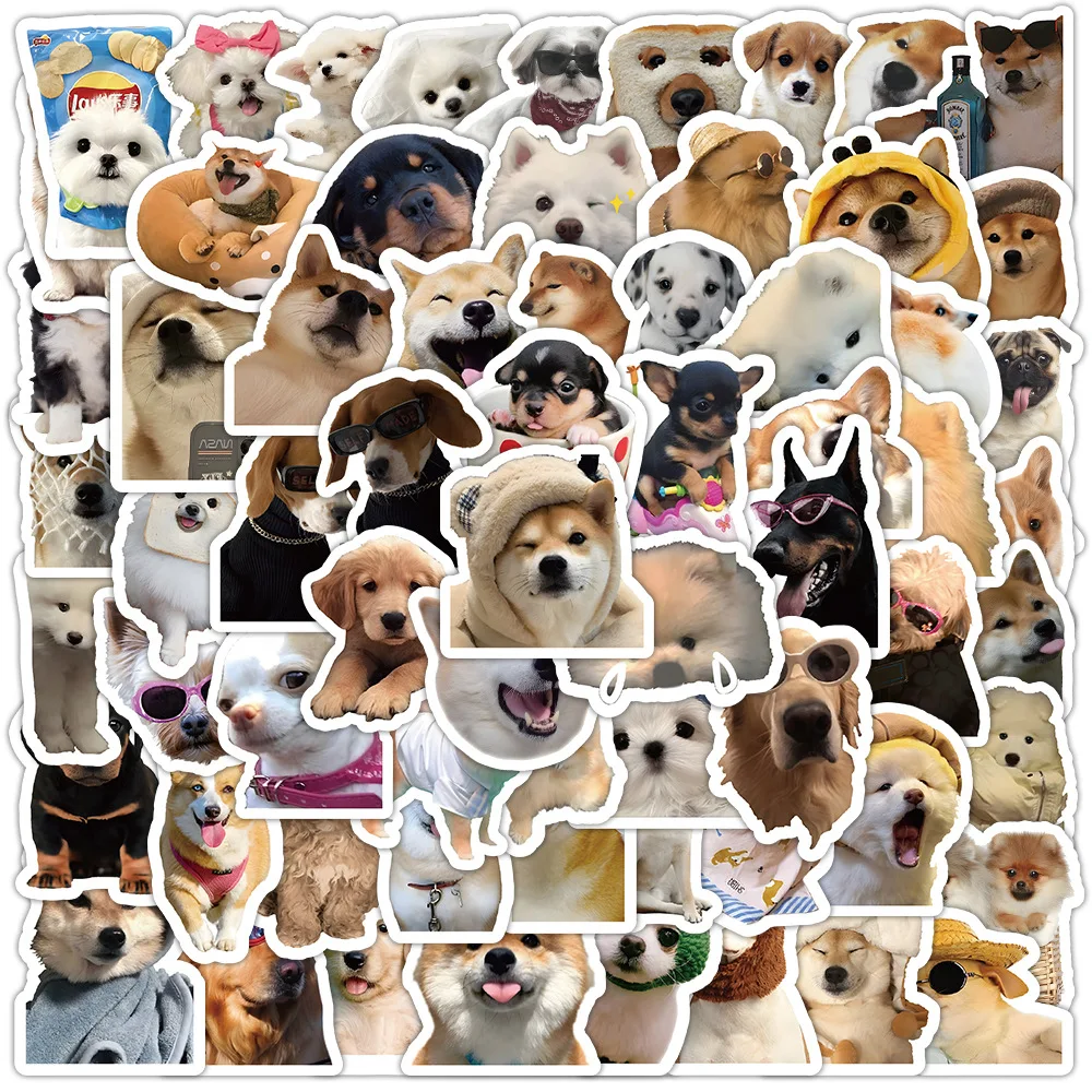 

100PCS Cute Puppy Graffiti Sticker Animal MEME Husky Shiba Inu Rottweiler Chihuahua Decorative Waterproof Sticker Kids Toy