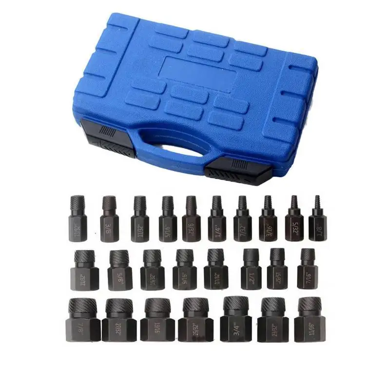 Bolt And Nut Remover Set 25pcs Screw Extractor Bolt Remover Woodworking Tools Set For Water Pipe Screws Faucet Screws Wood