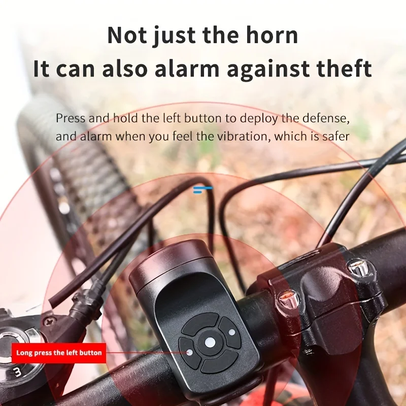 USB Rechargeable Bicycle Motorcycle Alarm Electric Bell Horn 4 Modes Mountain Road Cycling Alarm Horn Bike Accessories